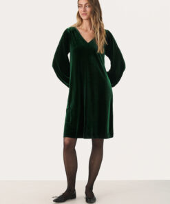 Part Two Madi Velvet Dress Green
