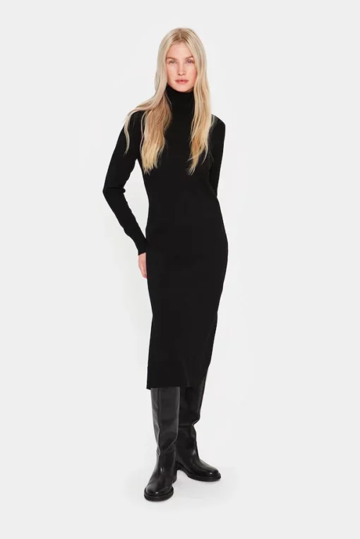 Saint Tropez Milasz Roll Neck Long Dress Black