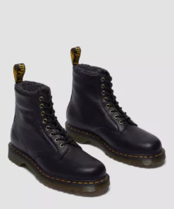 Dr. Martens 1460 Faux Fur Lined Lace-up Boots Black