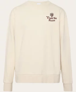 Knowledge Cotton Apparel Trees Yes Please Loose Fit Sweatshirt Egret