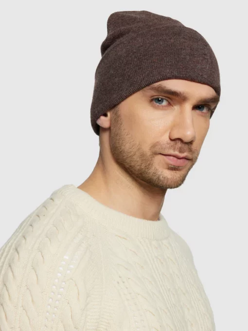 Knowledge Cotton Apparel Embossed Owl Beanie Demitasse