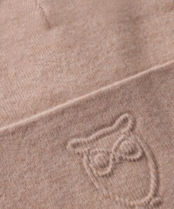 Knowledge Cotton Apparel Embossed Owl Beanie Kelp Melange