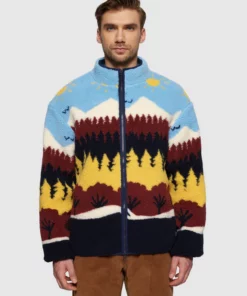 Knowledge Cotton Apparel Loose Fair Isle Teddy Jacket