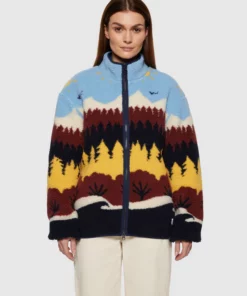 Knowledge Cotton Apparel Loose Fair Isle Teddy Jacket