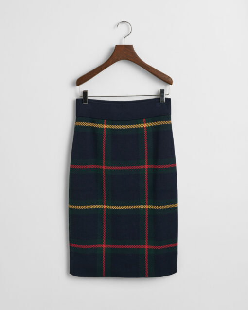 Gant Woman Checked Skirt Evening Blue