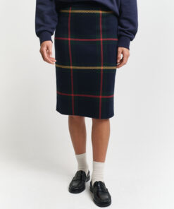 Gant Woman Checked Skirt Evening Blue
