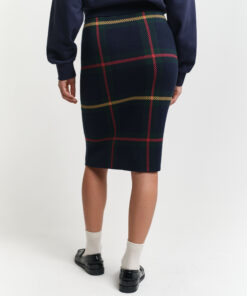 Gant Woman Checked Skirt Evening Blue