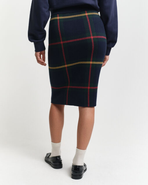 Gant Woman Checked Skirt Evening Blue
