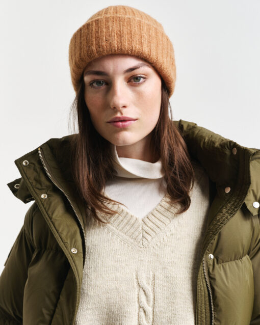 Gant Woman Alpaca Wool Blend Beanie Cocao Brown