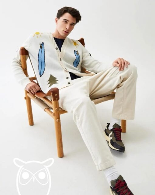Knowledge Cotton Apparel Loose Fair Isle Teddy Jacket
