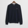 Gant Superfine Lambswool Crew Neck Jumper Marine