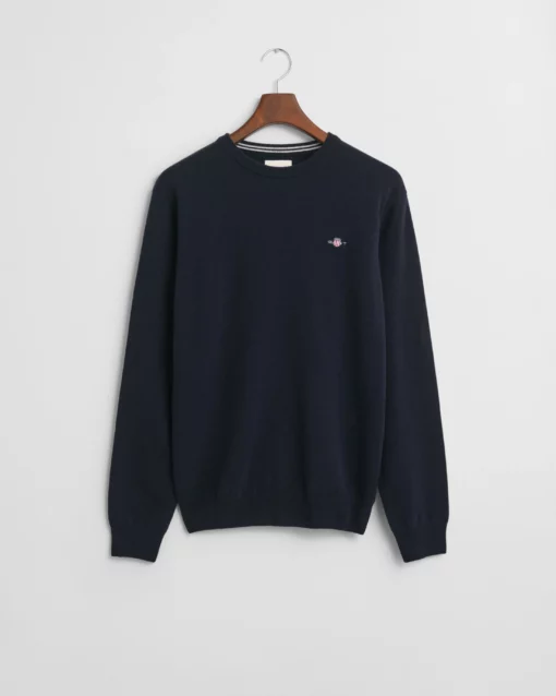Gant Superfine Lambswool Crew Neck Jumper Marine