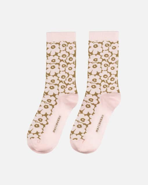 Marimekko Linjaus Pikkuinen Unikko Socks Beige/Pink