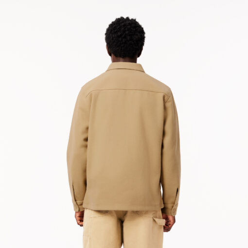 Lacoste Oversized Flannel Overshirt Beige