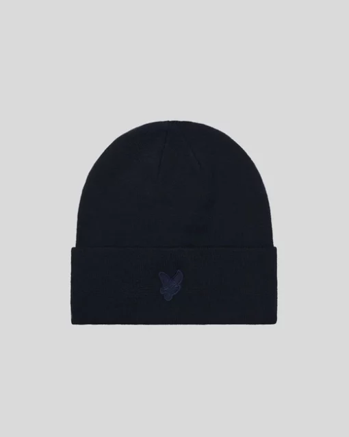 Lyle & Scott Tonal Eagle Beanie Dark Navy