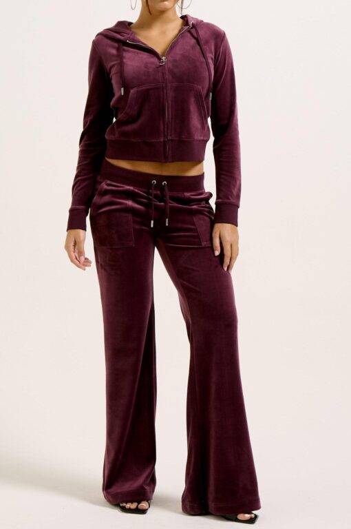 Juicy Couture Classic Velour Robertson Zip Hoodie Wine Tasting