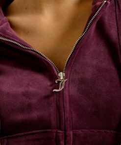 Juicy Couture Classic Velour Robertson Zip Hoodie Wine Tasting