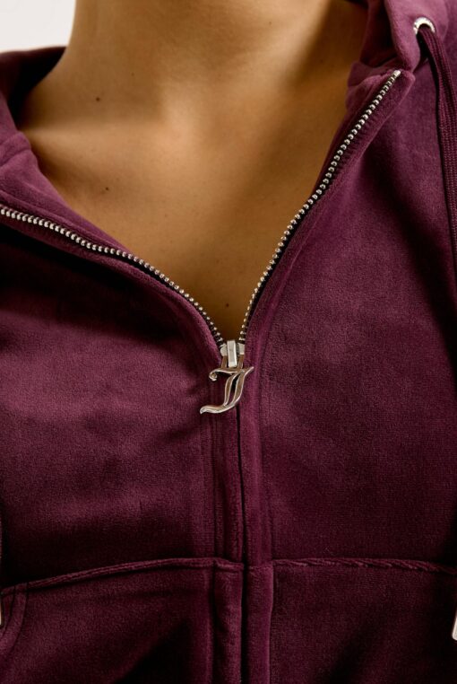 Juicy Couture Classic Velour Robertson Zip Hoodie Wine Tasting