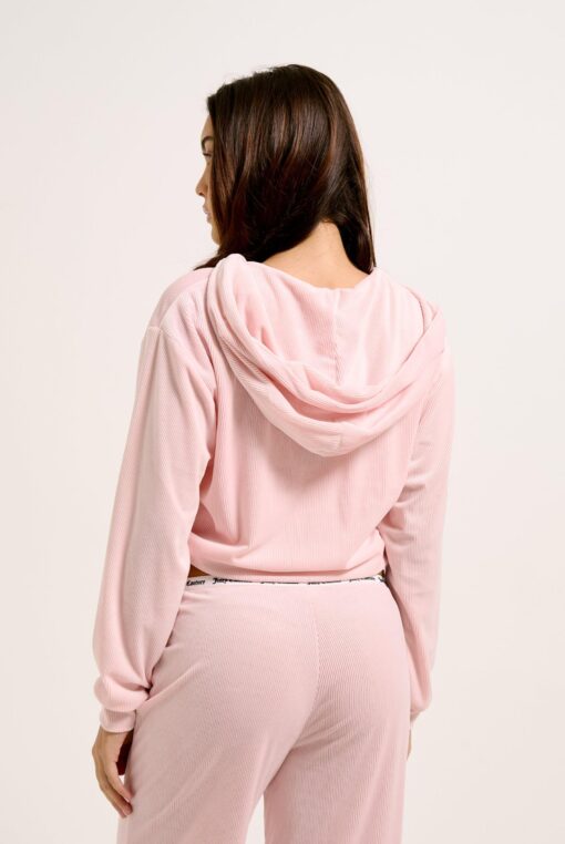 Juicy Couture Liv Rib Velour Lounge Hoodie Almond Blossom