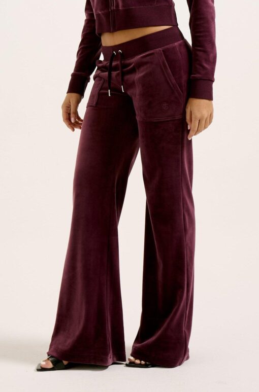 Juicy Couture Classic Velour Layla Low Rise Flare Wine Tasting