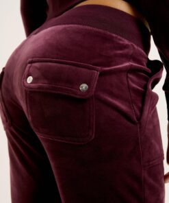 Juicy Couture Classic Velour Layla Low Rise Flare Wine Tasting