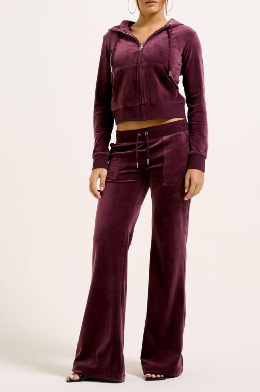 Juicy Couture Classic Velour Layla Low Rise Flare Wine Tasting