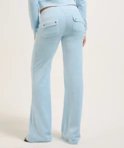 Juicy Couture Classic Velour Layla Low Rise Powder Blue Marl