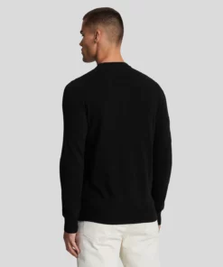 Lyle & Scott Lambswool Crew Neck Jumper Jet Black Marl