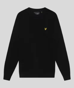 Lyle & Scott Lambswool Crew Neck Jumper Jet Black Marl