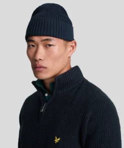 Lyle & Scott Shaker Stitch 1/4 Zip Jumper Dark Navy