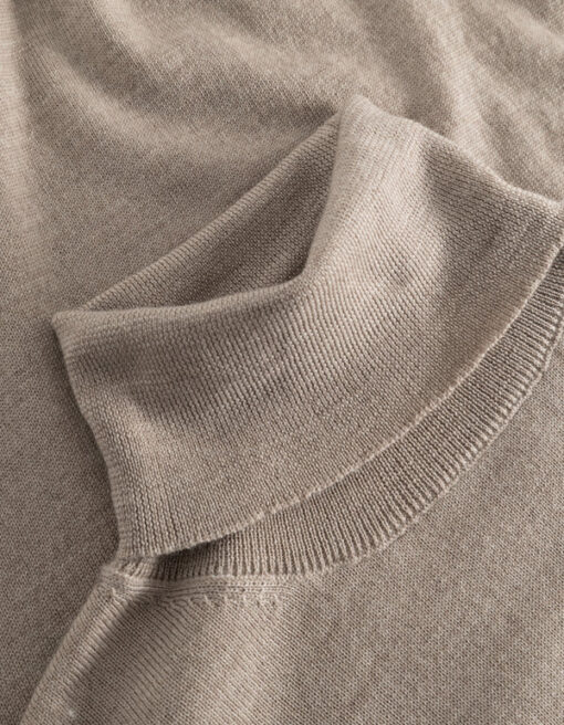 Les Deux Greyson Rollneck Merino Knit Dark Sand Melange
