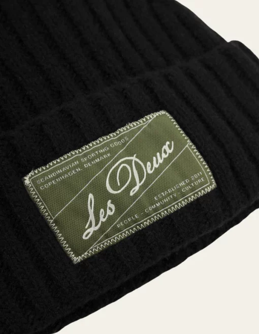 Les Deux Wells Wool Beanie Black