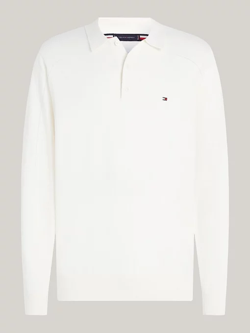 Tommy Hilfiger Polo Collar Jumper with Cashmere Ivory