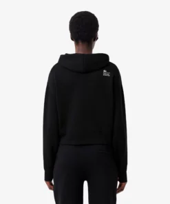 Lacoste Short Cut Cotton Hoodie Black