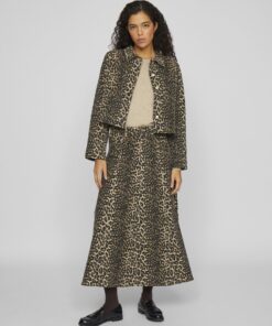 Vila Ichia Leopard Skirt Birch