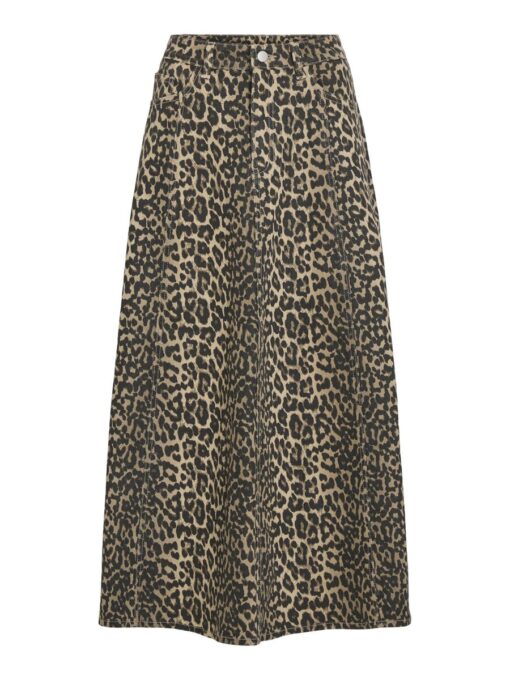 Vila Ichia Leopard Skirt Birch