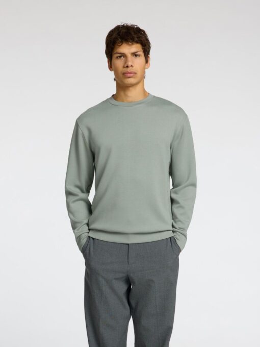 Selected Homme Manuel Soft Crew Neck Sweat Iceberg Green