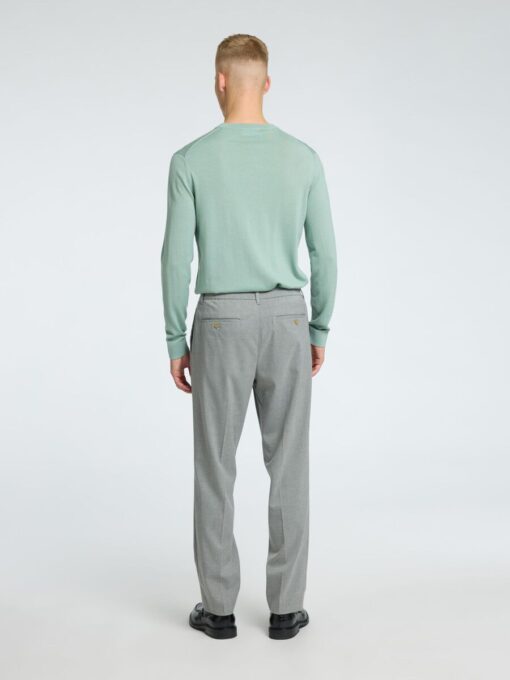 Selected Homme Tapered Leroy Pleat Pants Medium Grey Melange