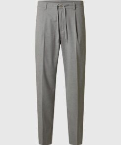 Selected Homme Tapered Leroy Pleat Pants Medium Grey Melange