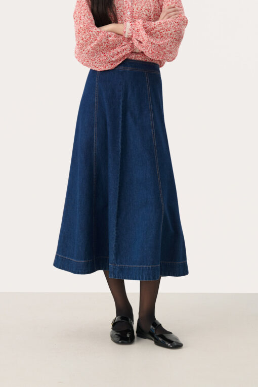 Part Two Petrina Skirt Dark Vintage Denim
