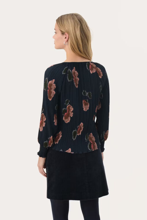 Part Two Priya Blouse Dark Navy Blurred Flower