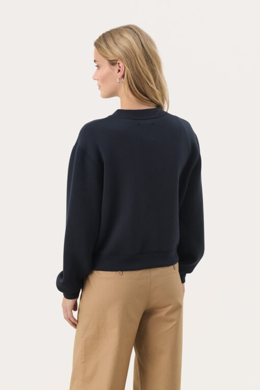 Part Two Parmona Sweatshirt Jacket Dark Navy