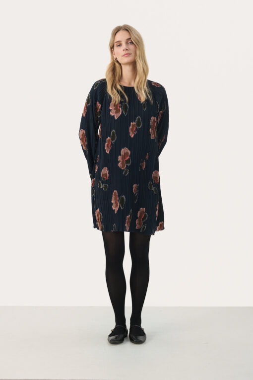 Part Two Milanas Dress Dark Navy Blurred Flower