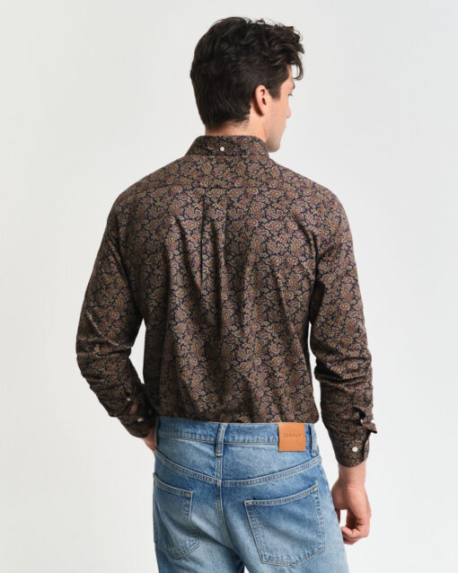 Gant Regular Fit Paisley Shirt Prussian Blue