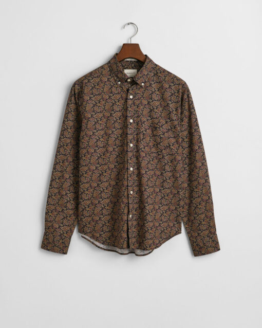 Gant Regular Fit Paisley Shirt Prussian Blue