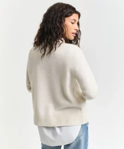 Gant Woman Wool Blend Stand Collar Cream