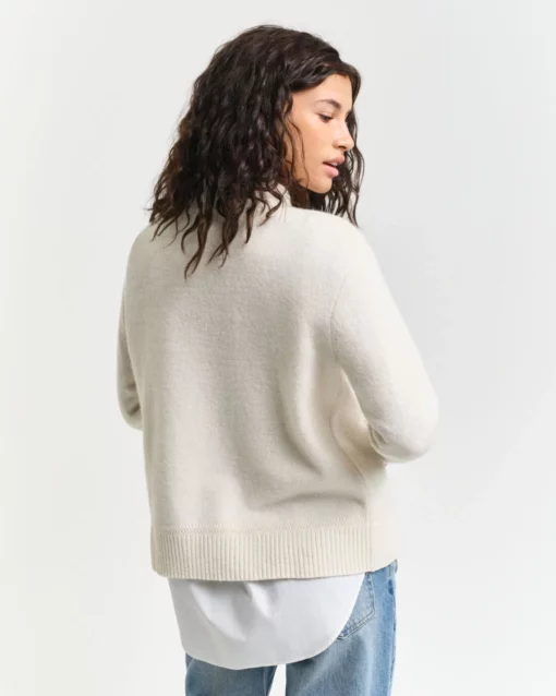 Gant Woman Wool Blend Stand Collar Cream