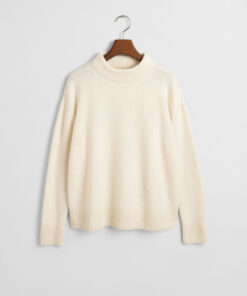 Gant Woman Wool Blend Stand Collar Cream