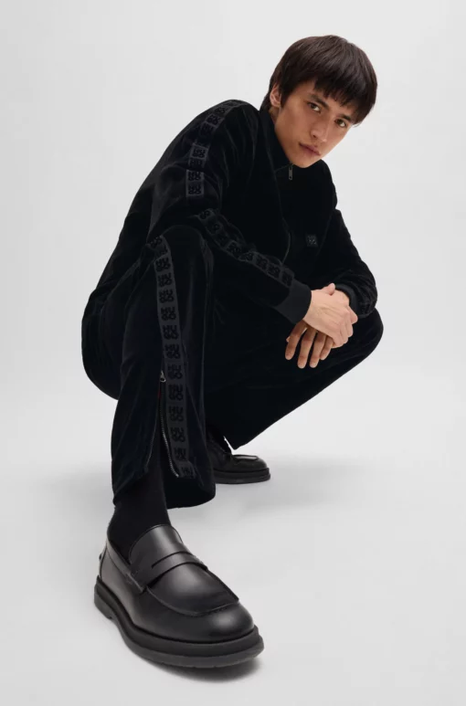 Hugo Dislaco Velvet Trackpants Black