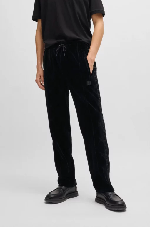 Hugo Dislaco Velvet Trackpants Black